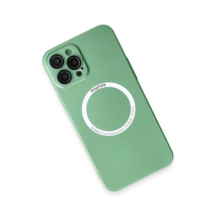 BFS  iPhone 12 Pro Max Kılıf Jack Magneticsafe Lens Silikon - Yeşil
