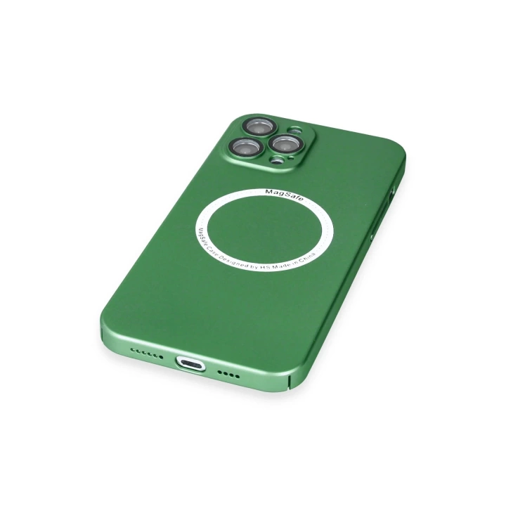 BFS  iPhone 12 Pro Max Kılıf Jack Magneticsafe Lens Silikon - Yeşil