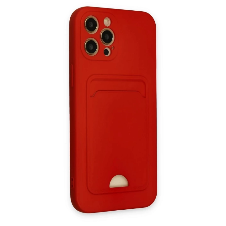 BFS  iPhone 12 Pro Max Kılıf Kelvin Kartvizitli Silikon - Kırmızı