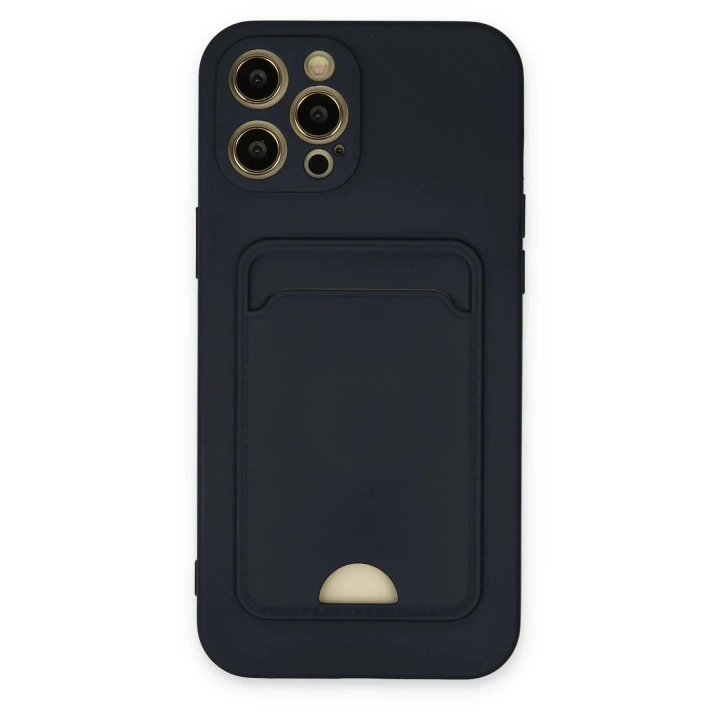 BFS  iPhone 12 Pro Max Kılıf Kelvin Kartvizitli Silikon - Lacivert