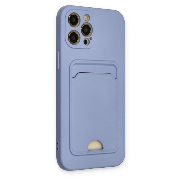 BFS  iPhone 12 Pro Max Kılıf Kelvin Kartvizitli Silikon - Lila