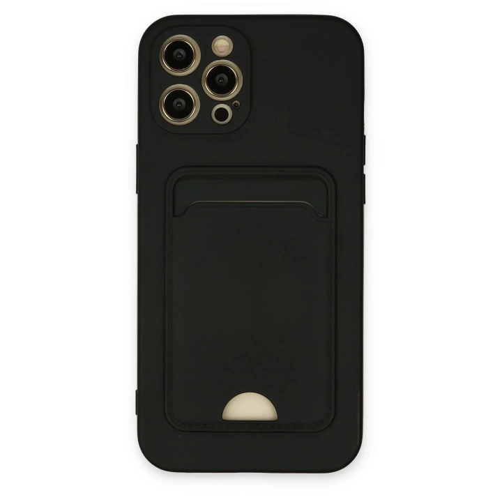 BFS  iPhone 12 Pro Max Kılıf Kelvin Kartvizitli Silikon - Siyah