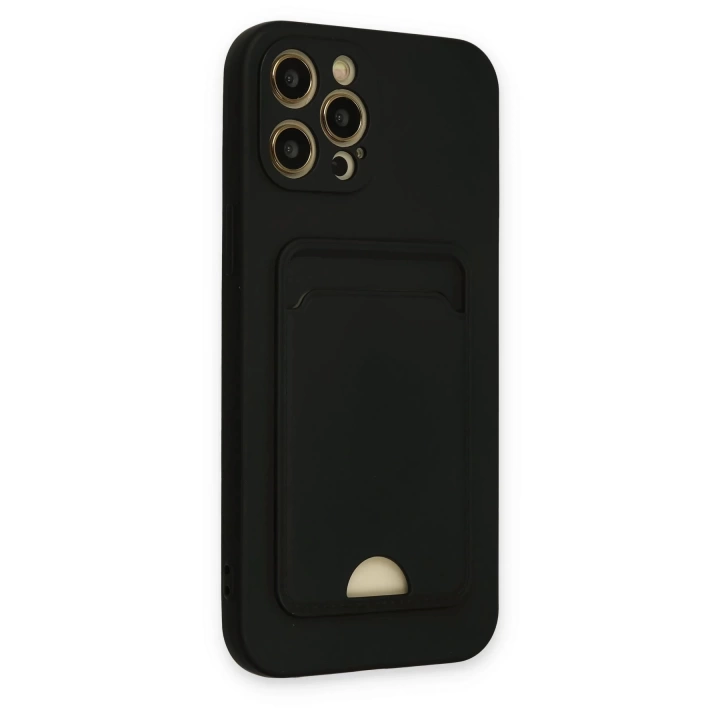 BFS  iPhone 12 Pro Max Kılıf Kelvin Kartvizitli Silikon - Siyah