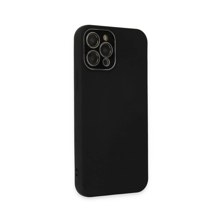 BFS  iPhone 12 Pro Max Kılıf Lansman Glass Kapak - Siyah