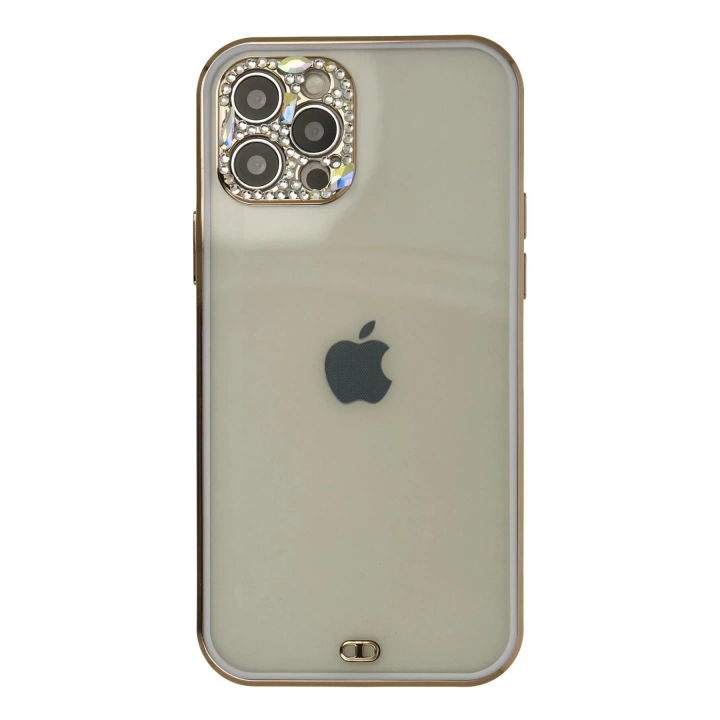 BFS  iPhone 12 Pro Max Kılıf Liva Taşlı Silikon - Mor