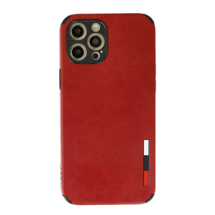 BFS  iPhone 12 Pro Max Kılıf Loop Deri Silikon - Kırmızı