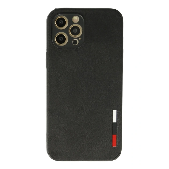 BFS  iPhone 12 Pro Max Kılıf Loop Deri Silikon - Siyah