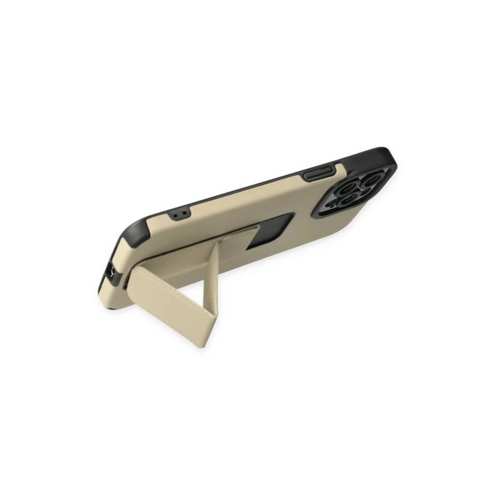 BFS  iPhone 12 Pro Max Kılıf Mega Standlı Silikon - Gold