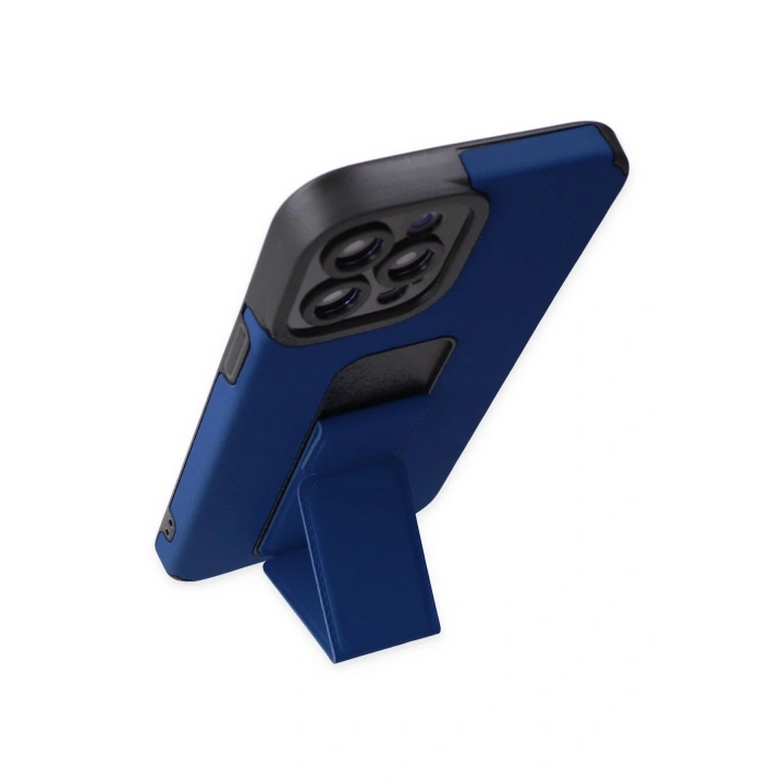 BFS  iPhone 12 Pro Max Kılıf Mega Standlı Silikon - Mavi