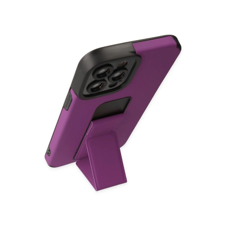 BFS  iPhone 12 Pro Max Kılıf Mega Standlı Silikon - Mor