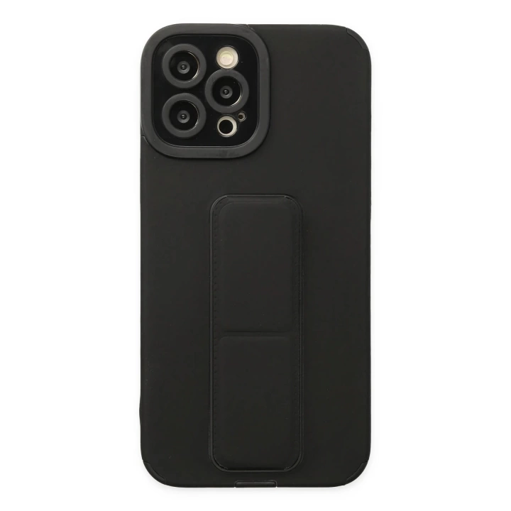 BFS  iPhone 12 Pro Max Kılıf Mega Standlı Silikon - Siyah