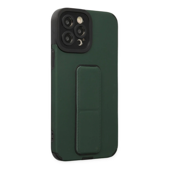 BFS  iPhone 12 Pro Max Kılıf Mega Standlı Silikon - Yeşil