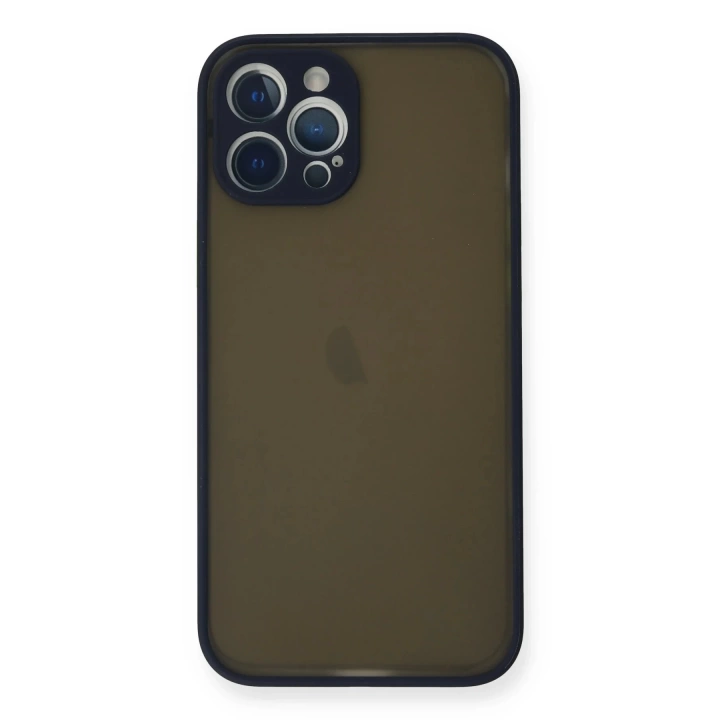 BFS  iPhone 12 Pro Max Kılıf Montreal Silikon Kapak - Lacivert