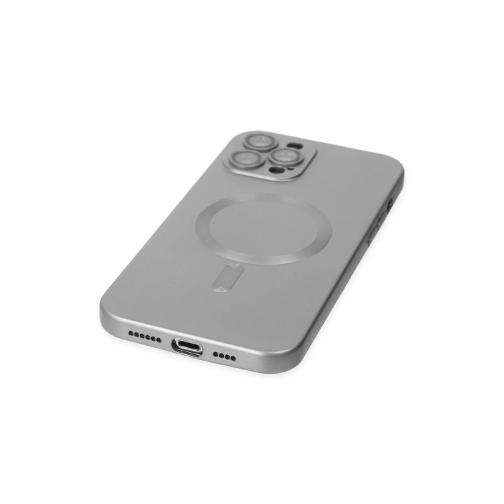 BFS  iPhone 12 Pro Max Kılıf Moshi Lens Magneticsafe Silikon - Gümüş