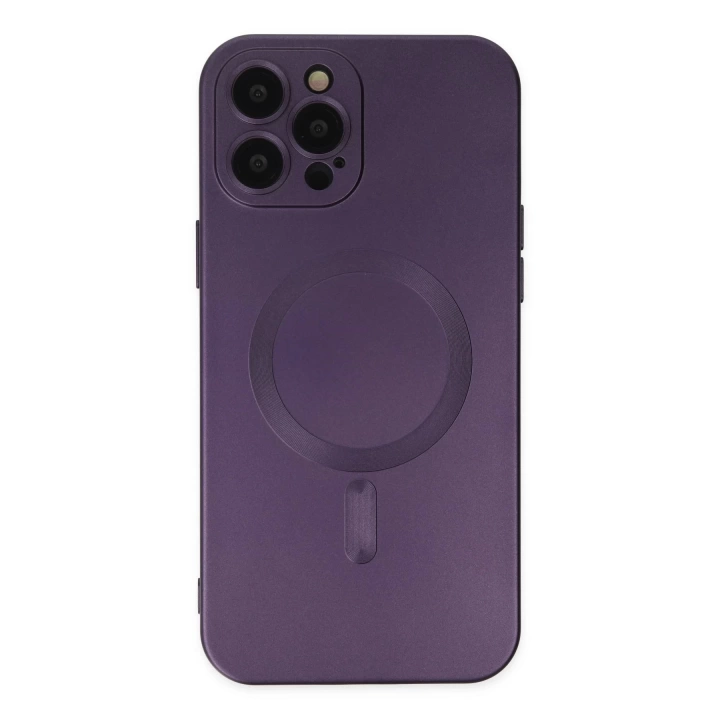 BFS  iPhone 12 Pro Max Kılıf Moshi Lens Magneticsafe Silikon - Mor