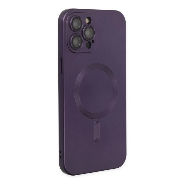 BFS  iPhone 12 Pro Max Kılıf Moshi Lens Magneticsafe Silikon - Mor