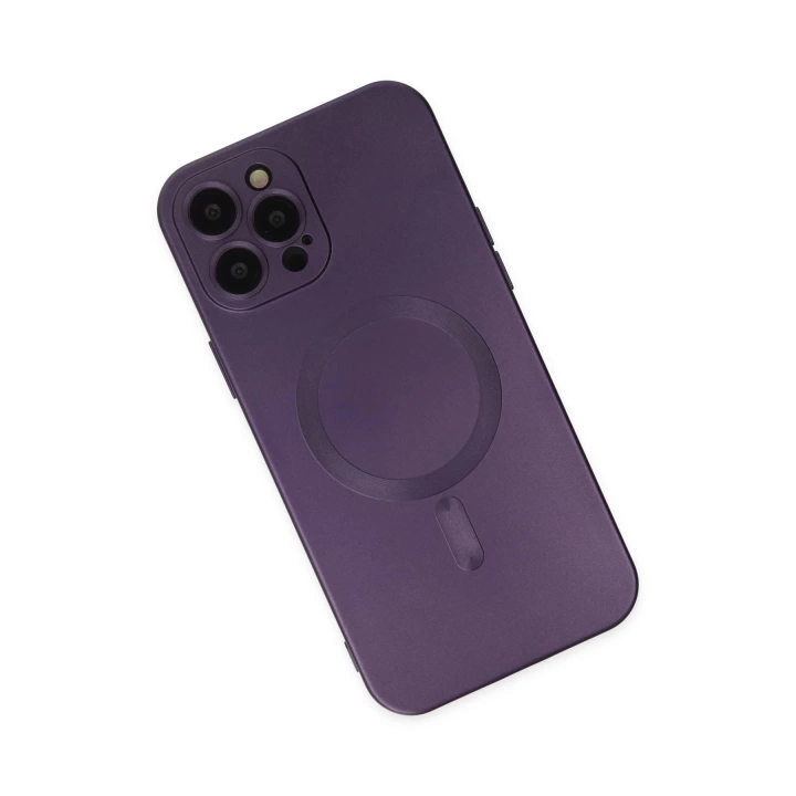 BFS  iPhone 12 Pro Max Kılıf Moshi Lens Magneticsafe Silikon - Mor