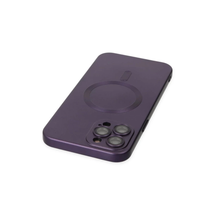 BFS  iPhone 12 Pro Max Kılıf Moshi Lens Magneticsafe Silikon - Mor