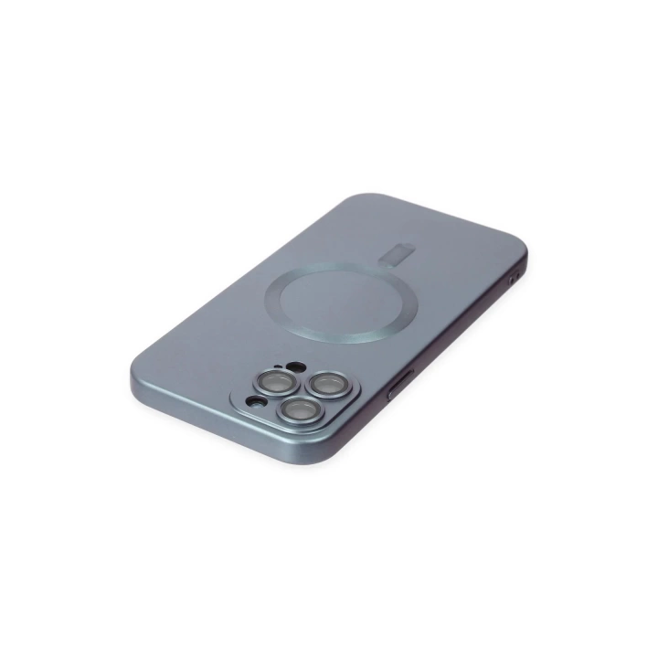 BFS  iPhone 12 Pro Max Kılıf Moshi Lens Magneticsafe Silikon - Sierra Blue