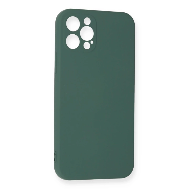 BFS  iPhone 12 Pro Max Kılıf Nano içi Kadife Silikon - Koyu Yeşil