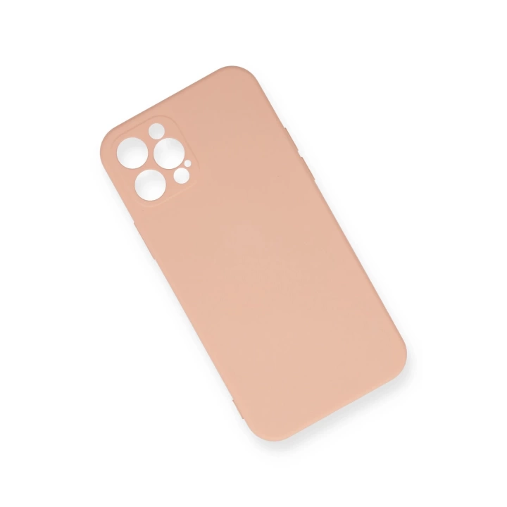 BFS  iPhone 12 Pro Max Kılıf Nano içi Kadife Silikon - Pudra
