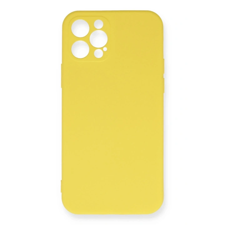 BFS  iPhone 12 Pro Max Kılıf Nano içi Kadife Silikon - Sarı