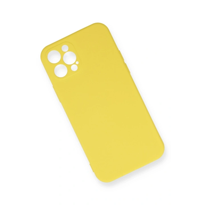 BFS  iPhone 12 Pro Max Kılıf Nano içi Kadife Silikon - Sarı