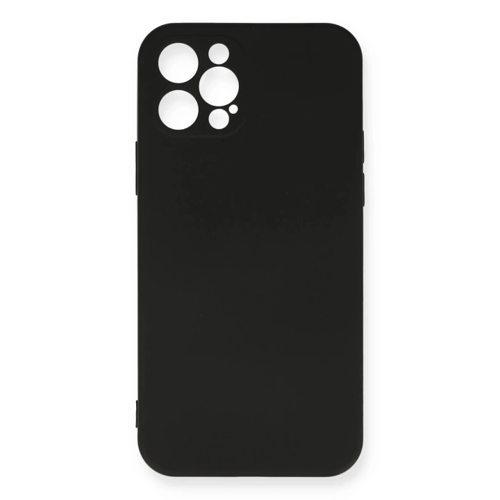 BFS  iPhone 12 Pro Max Kılıf Nano içi Kadife Silikon - Siyah