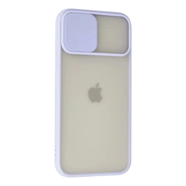 BFS  iPhone 12 Pro Max Kılıf Palm Buzlu Kamera Sürgülü Silikon - Lila