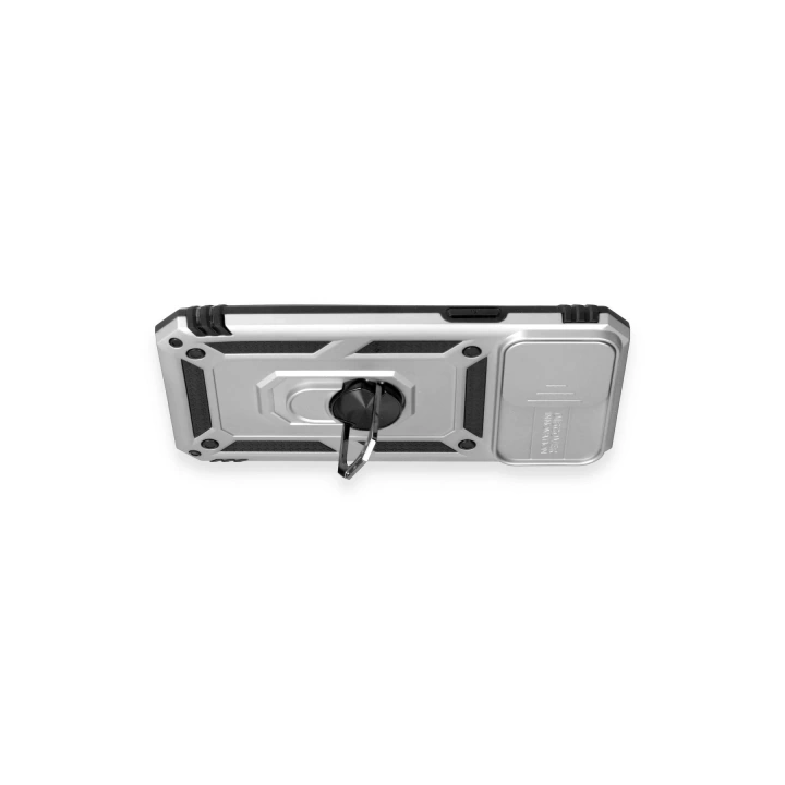 BFS  iPhone 12 Pro Max Kılıf Pars Lens Yüzüklü Silikon - Gümüş