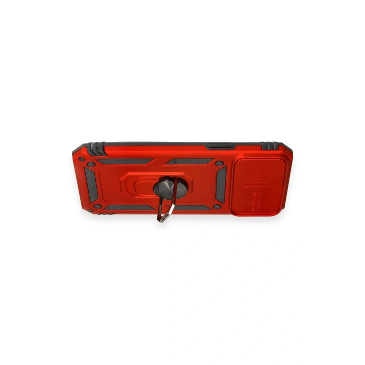 BFS iPhone 12 Pro Max Kılıf Pars Lens Yüzüklü Silikon - Kırmızı
