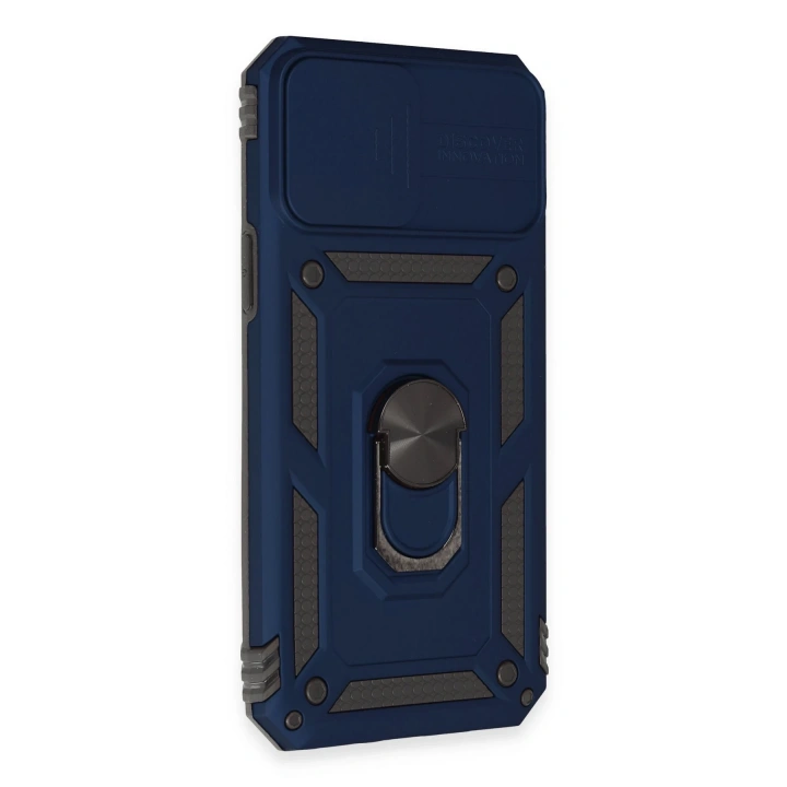 BFS  iPhone 12 Pro Max Kılıf Pars Lens Yüzüklü Silikon - Lacivert