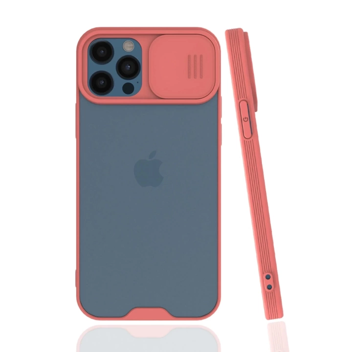 BFS  iPhone 12 Pro Max Kılıf Platin Kamera Koruma Silikon - Pembe