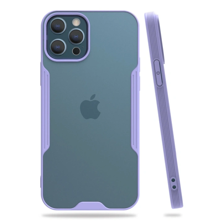 BFS  iPhone 12 Pro Max Kılıf Platin Silikon - Lila