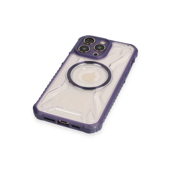 BFS  iPhone 12 Pro Max Kılıf Prag Magneticsafe Kapak - Derin Mor