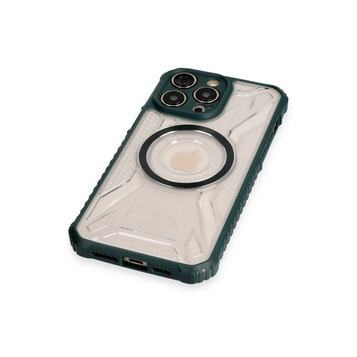 BFS  iPhone 12 Pro Max Kılıf Prag Magneticsafe Kapak - Koyu Yeşil