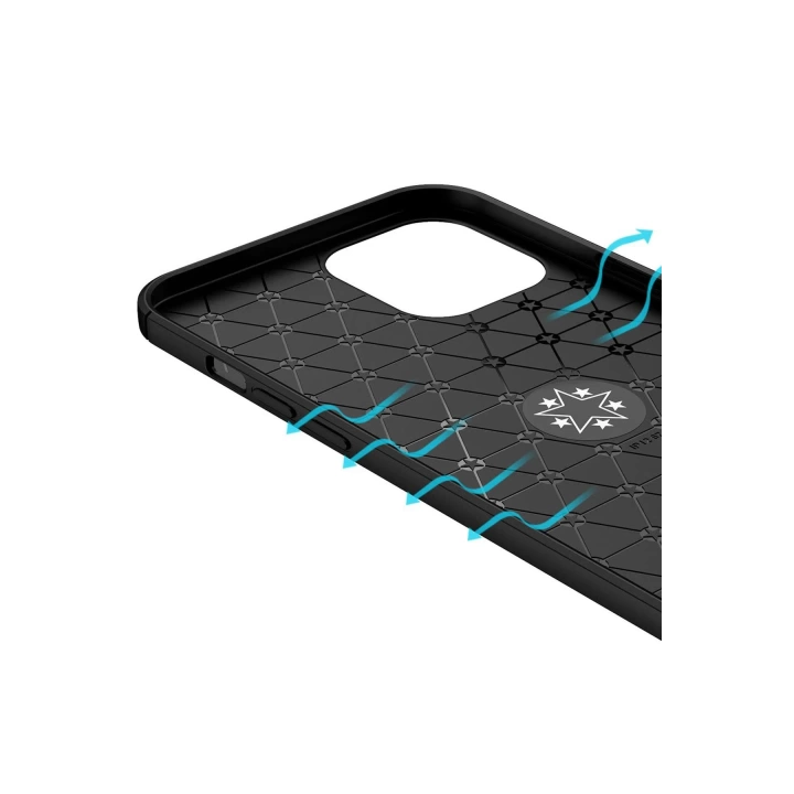 BFS  iPhone 12 Pro Max Kılıf Range Yüzüklü Silikon - Siyah-Kırmızı