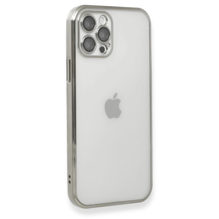 BFS  iPhone 12 Pro Max Kılıf Razer Lensli Silikon - Gümüş