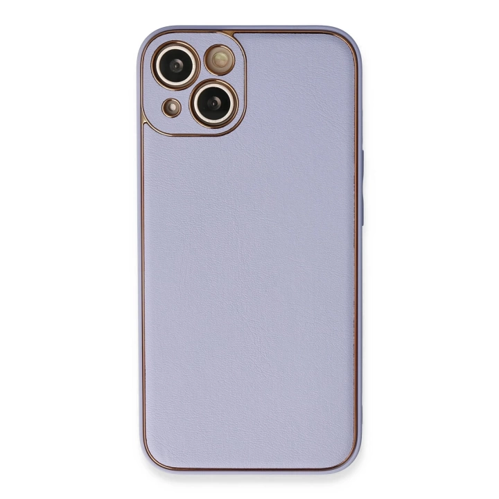 BFS  iPhone 13 Kılıf Coco Deri Silikon Kapak - Açık Lila