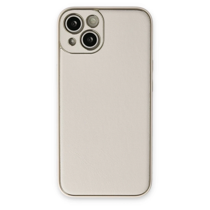 BFS  iPhone 13 Kılıf Coco Deri Silikon Kapak - Beyaz