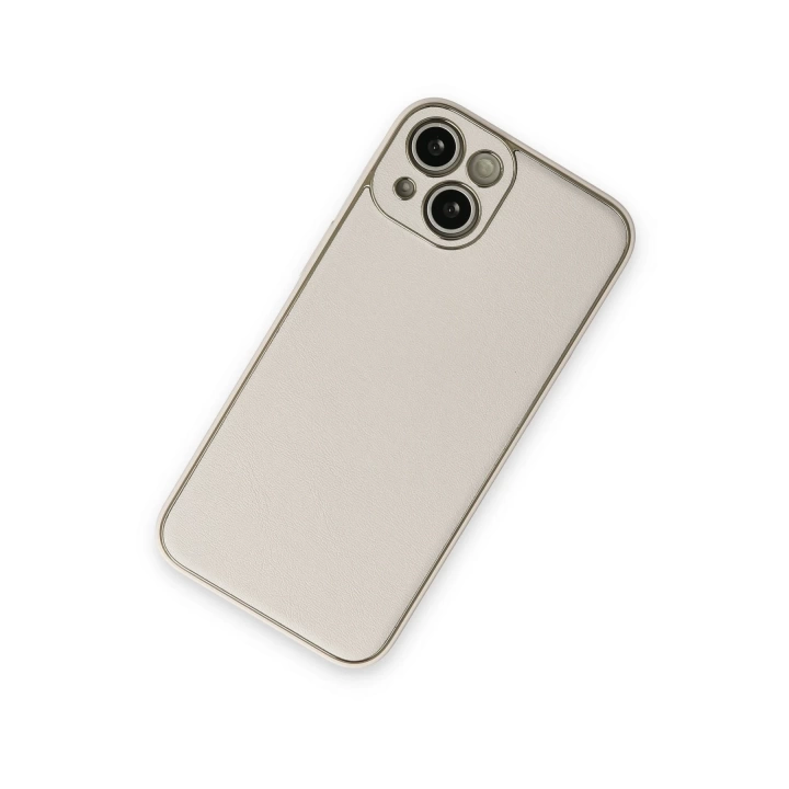 BFS  iPhone 13 Kılıf Coco Deri Silikon Kapak - Beyaz
