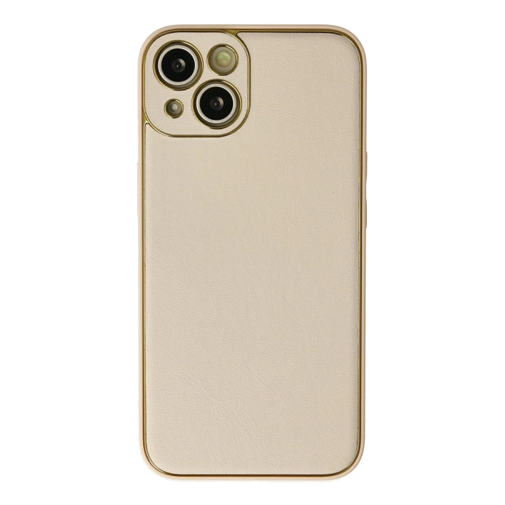 BFS  iPhone 13 Kılıf Coco Deri Silikon Kapak - Gold