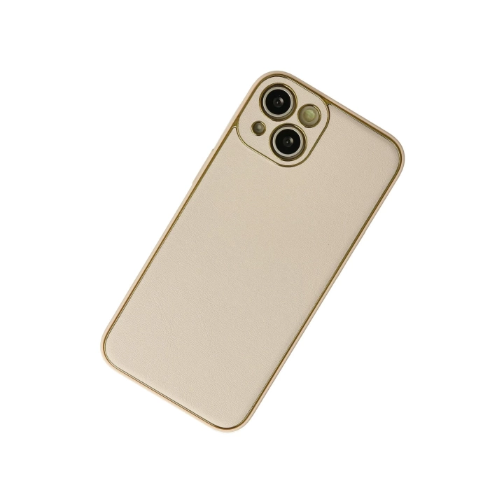 BFS  iPhone 13 Kılıf Coco Deri Silikon Kapak - Gold