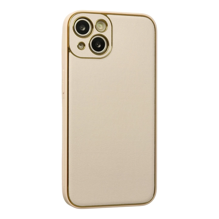 BFS  iPhone 13 Kılıf Coco Deri Silikon Kapak - Gold