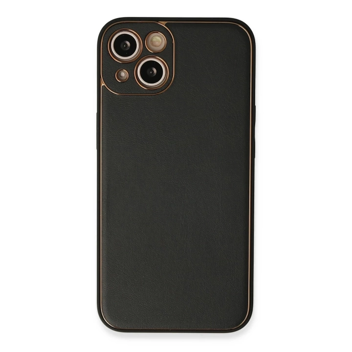 BFS  iPhone 13 Kılıf Coco Deri Silikon Kapak - Siyah