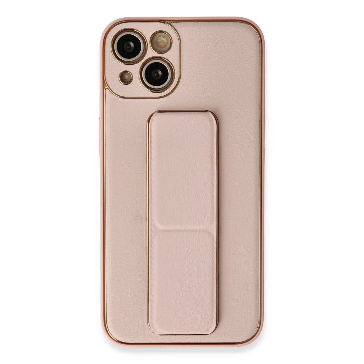 BFS  iPhone 13 Kılıf Coco Deri Standlı Kapak - Pembe