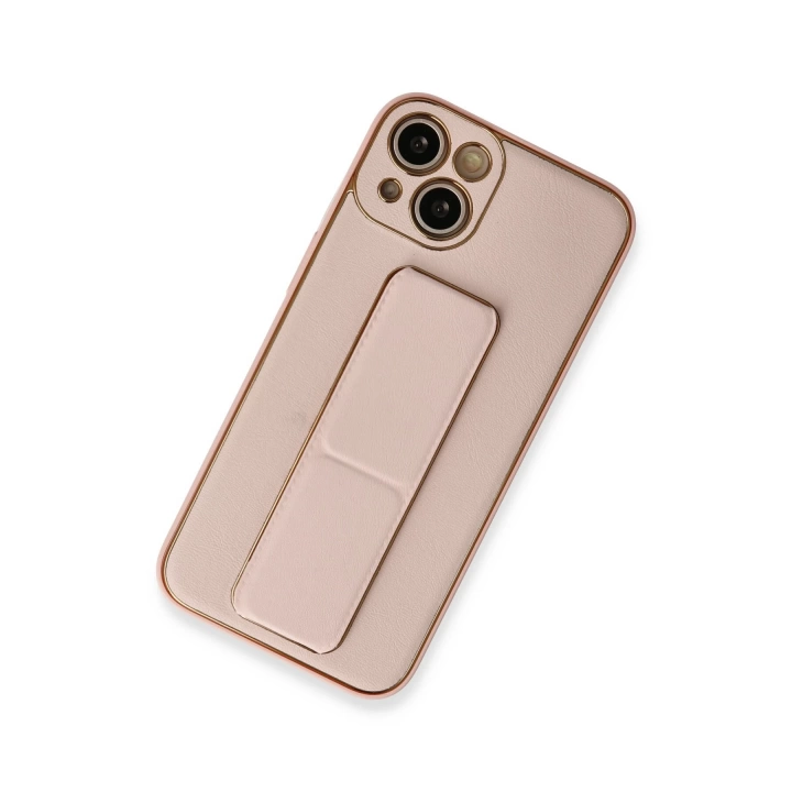 BFS  iPhone 13 Kılıf Coco Deri Standlı Kapak - Pembe
