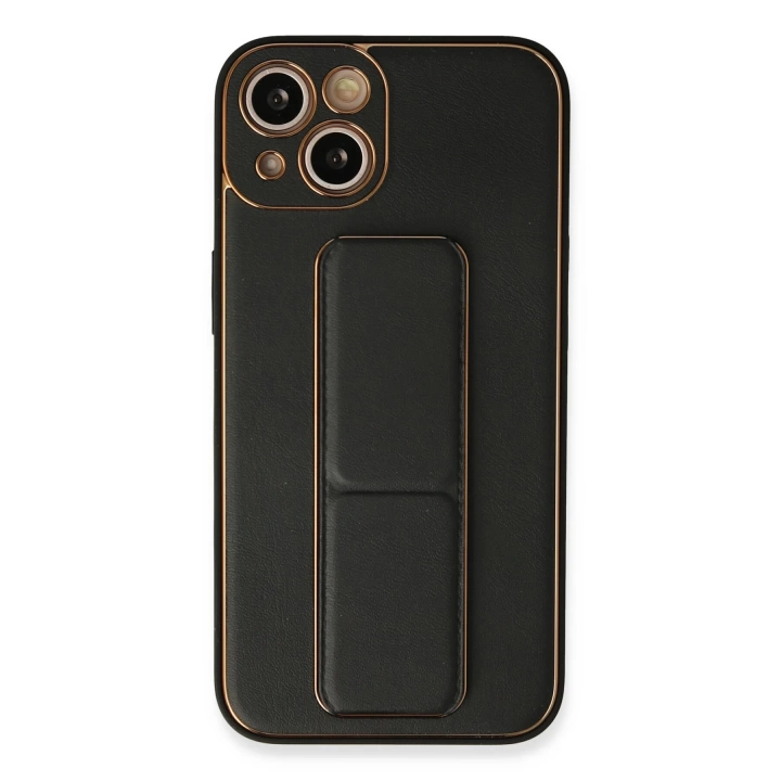 BFS  iPhone 13 Kılıf Coco Deri Standlı Kapak - Siyah