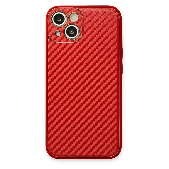 BFS  iPhone 13 Kılıf Coco Karbon Silikon - Kırmızı