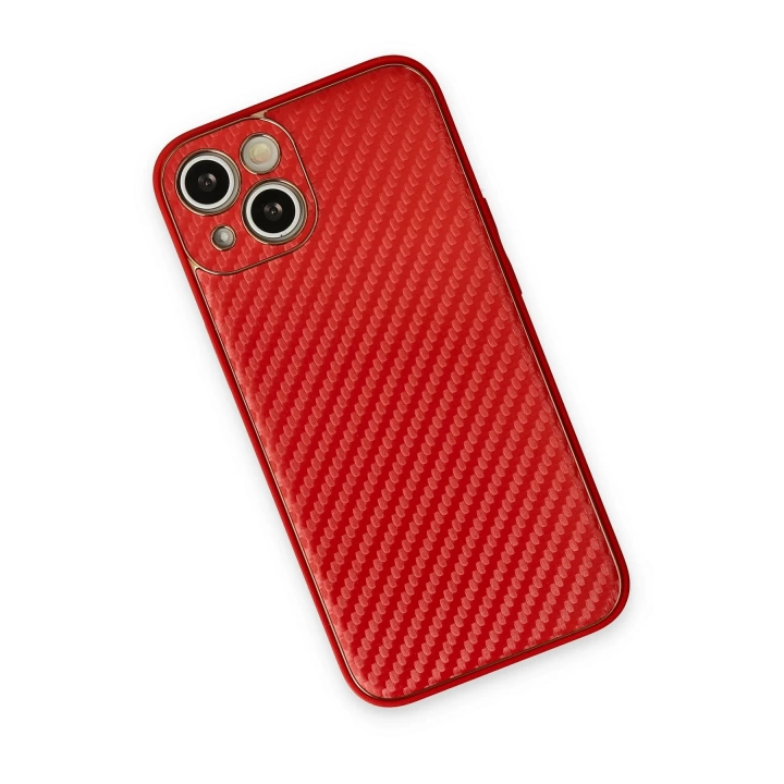 BFS  iPhone 13 Kılıf Coco Karbon Silikon - Kırmızı